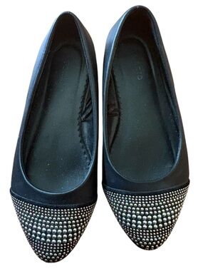 Torrid Studded Pointed Toe Flat black size (WW)